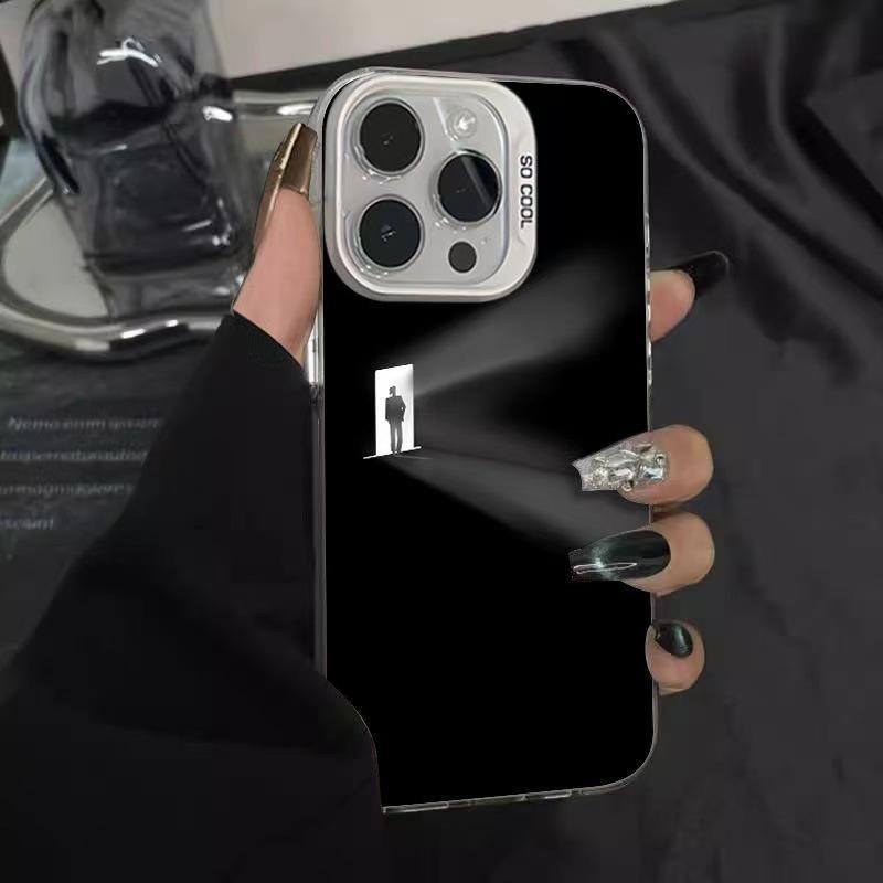 Mystery Black Figure in Doorway Phone Case for iPhone 17 Air 16 15 14 11 Pro Plus 13 12 Mini 8 7 Bumper Shockproof Coque Cover iPhone 7 8 серебряный