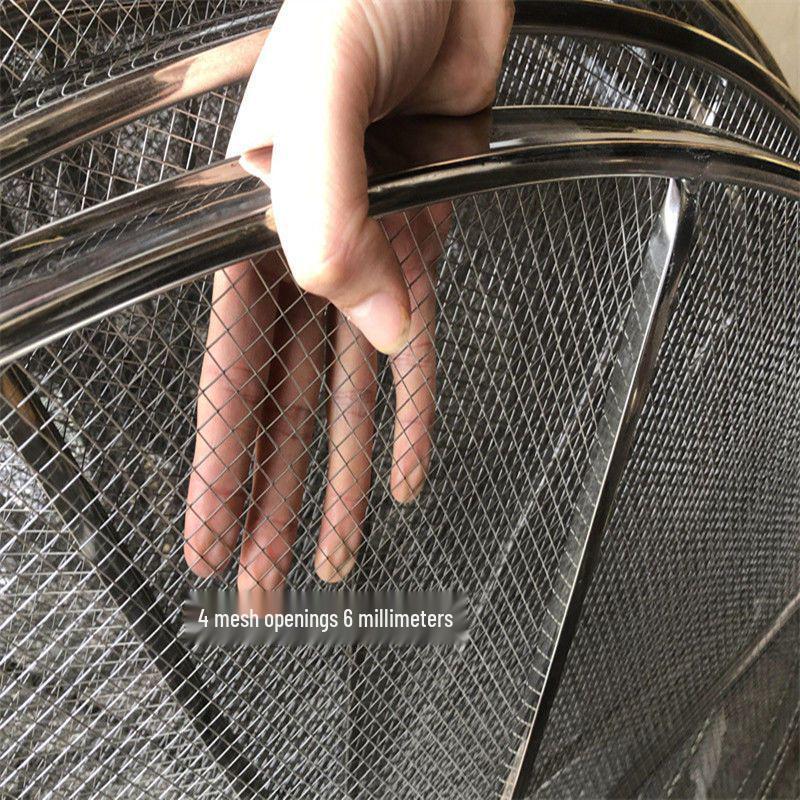 

Stainless Steel Round Mesh Sieve - Tea & Baking Winnowing Basket 55cm Unreinforced