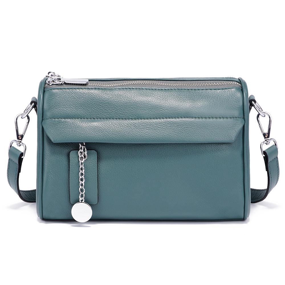 Zency Sac à bandoulière décontracté en cuir souple pour femme Poches à double fermeture éclair Petit sac d'été à porter sous l'aisselle Bandoulière