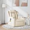Vidaxl Reclining Massage Armchair, Cream, Fabric Upholstered