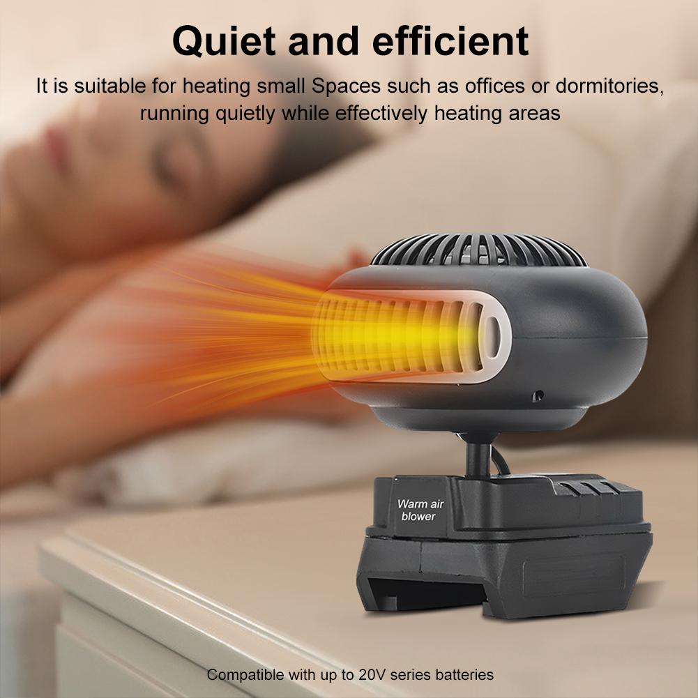 170W Portable Small Space Heater Battery Powered Desktop Heating Fan Low Noise Thermostat Space Heater for Cold Weather