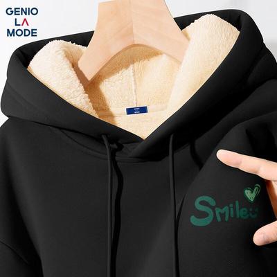 GENIOLAMODE Men's Winter Heavyweight Sherpa-Lined Hoodie