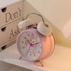 Elementary School Students Get Up with Night Light Clock, Pink Children's Cartoon Sound, Big Clock, Bedside Girl, High-value Alarm Clock