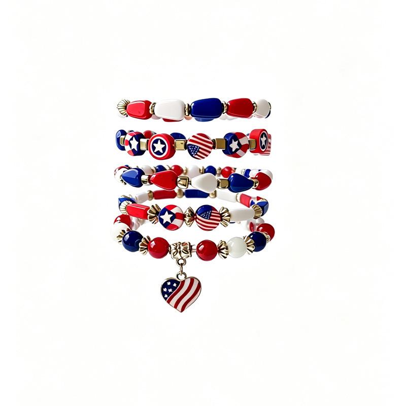 Unisex Independence Day Beaded Bracelet - Festive Fruit Jewelry, Perfect for Christmas & Halloween