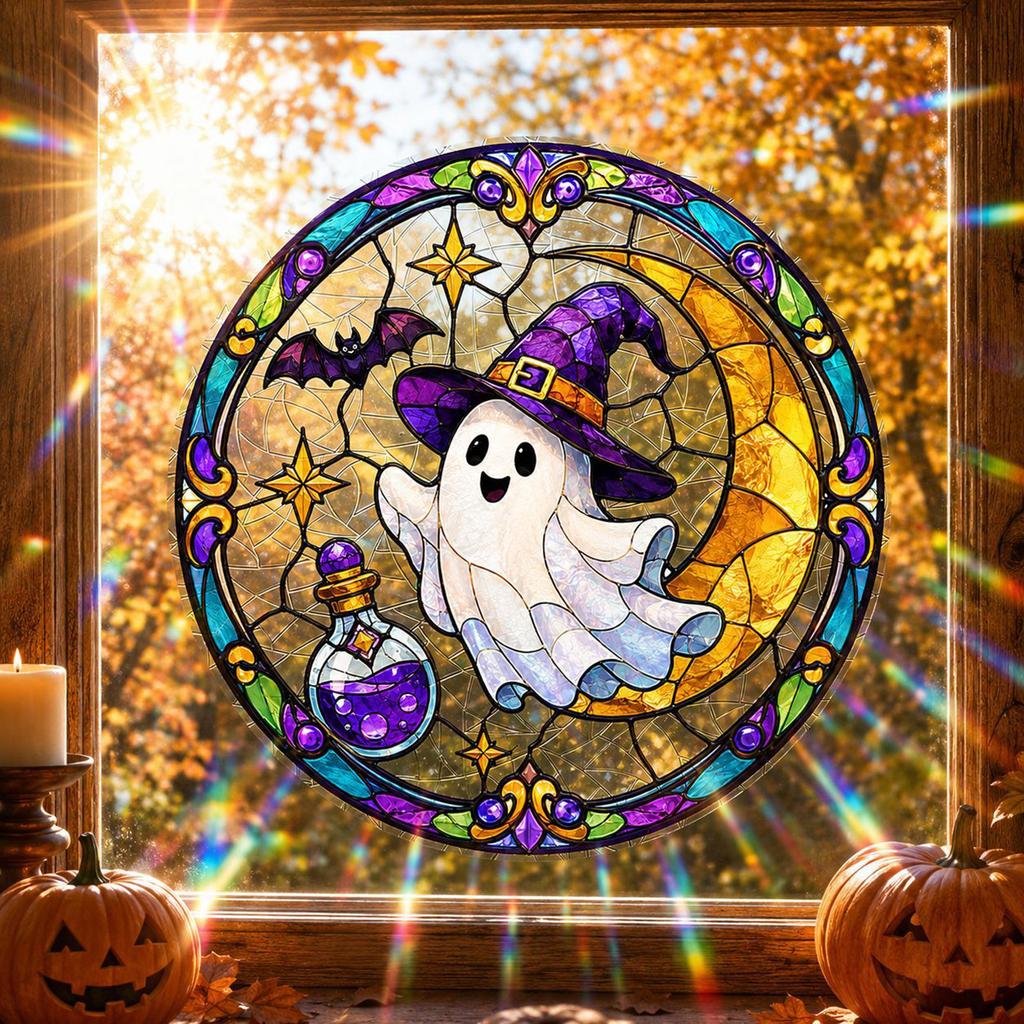 Halloween Static Window Cling - Moon Bottle Decorative Sticker For, 3030 Cm