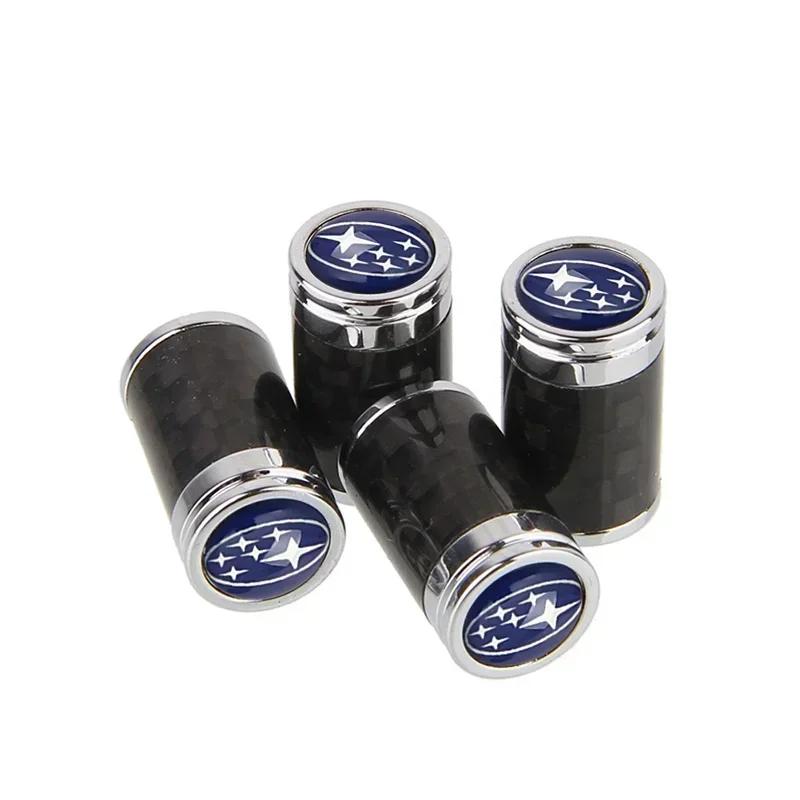 4pcs Carbon Fiber Alloy Car Wheel Dust Covers Tire Valve Caps for Subaru STI XV WRX BRZ FORESTER IMPREZA LEGACY OUTBACK ASCENT lki1