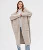 Jachetă Cardigan Lung Tricotat Casual pentru Femei, Culoare Solidă