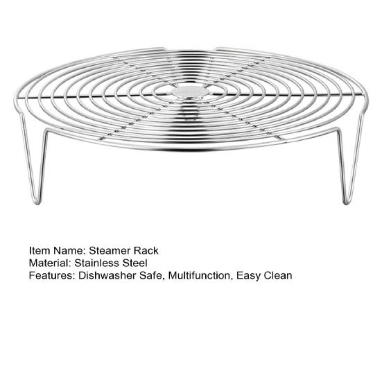 Stainless Steel Round Steamer Rack Dishwasher Safe Multifunction Baking Steaming Roasting Cooking Rack Kitchen Gadget