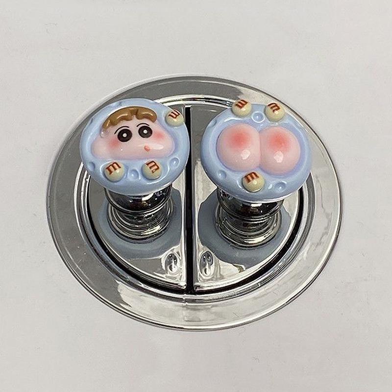 

Мультяшная кнопка для унитаза, избегайте прикосновений, длинный маникюр, специальный универсальный переключатель смыва, ручка для крышки унитаза, туалетные принадлежности синий