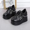 9CM Absatzsteigernde Plateau Punk Damen Schuhe Klobige Sohle Sneaker Schwarz Zapatillas De Mujer Größe 35-42 Zapatos De Mujer