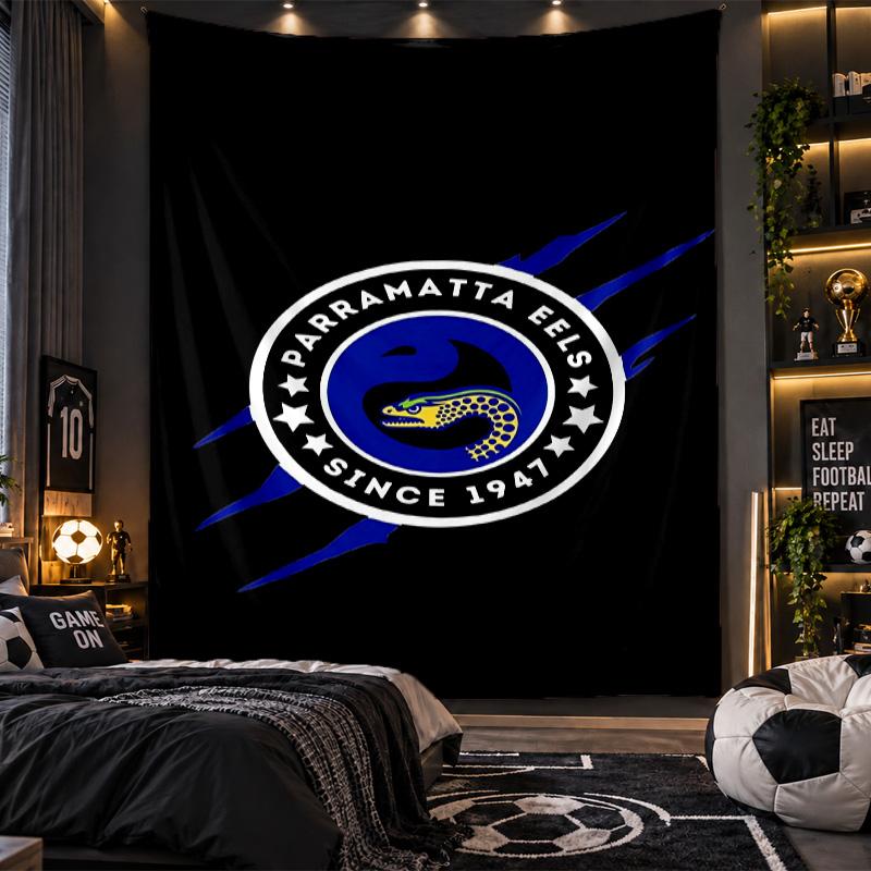 Wall Hanging Tapestry Parramatta Eels Print Cloth for Living Room Bedroom Home Decor