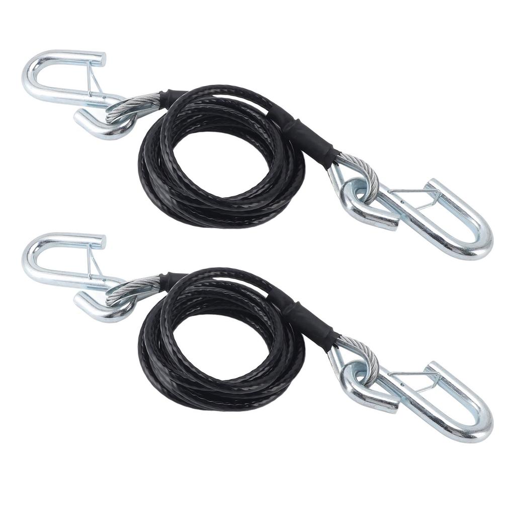 1 Pair Trailer Safety Cable 7 Feet BX88196 7500 Lbs Load Capacity Trailer Coiled Safety Chains