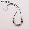 Ethnic Style Ceramic Beaded Necklace - Women's Versatile Clavicle Chain, European & American Jewelry.