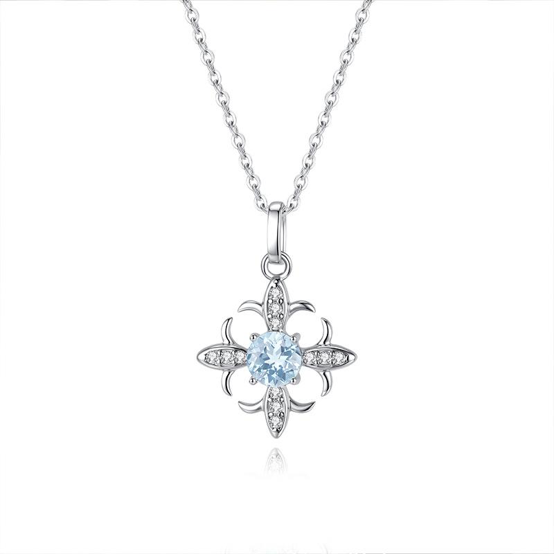 S925 pure silver necklace women's olivine crystal stone diamond pendant light luxury niche design moon star lock bone chain fashion jewelry gift