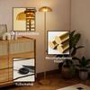 LED Floor Lamp Living Room, Floor Light with 3000K Warm Light, Foot Switch, 25 X 25 X 134 Cm, Brass