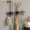 Stainless Steel No-Drill Mop & Broom Wall Mount Hanger