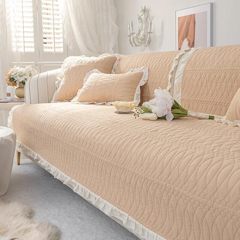 

Четыре сезона универсальная кружевная диванная подушка новая нескользящая диванная подушка простая современная домашняя диванная подушка для гостиной 70x70cm 1PC