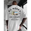 [Sale Up To 45%] Big Worm's Ice Cream Unisex Cotton T-Shirt, Retro Truck Graphic