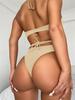 2021 Women's Sexy Solid Color Bandage Bikini Swimsuit - Split Design 9942