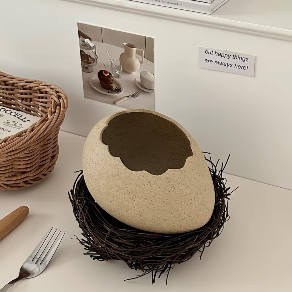 Eggshell Shape Tableware Creative Bird's Nest Bird's Nest Dessert Bowl Cold Drink Barbecue Restaurant Instant Noodle Bowl Plate