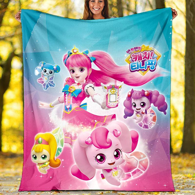 Twinkle Catch Teenieping Theme Printed Blanket - Perfect for Couch, Bed, Travel & Outdoor Use | Machine Washable, Cozy & Durable.