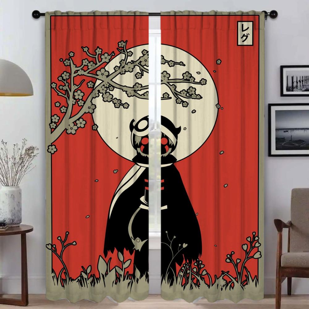 

Japan Line Artnime Halloween Decoration Curtains for Bedroom Blackout Curtain for Room 2 Panel Shades Home Interior Curtains W50xH70cmx2pcs-CL