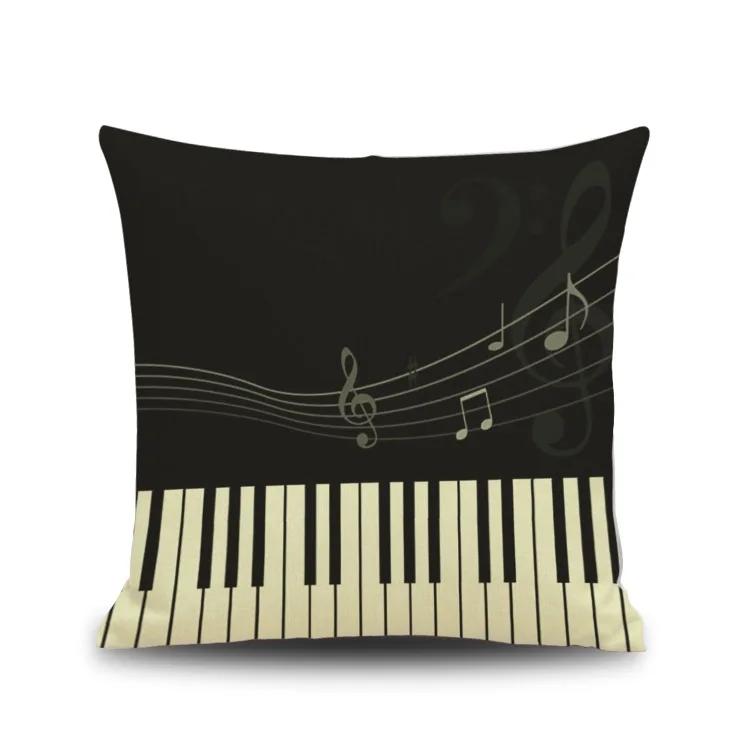 45X45CM Piano Key Wonderful Notes Decorative Pillowcase Car Sofa Art Piece Office Seat Cushion Cover Home Decoration