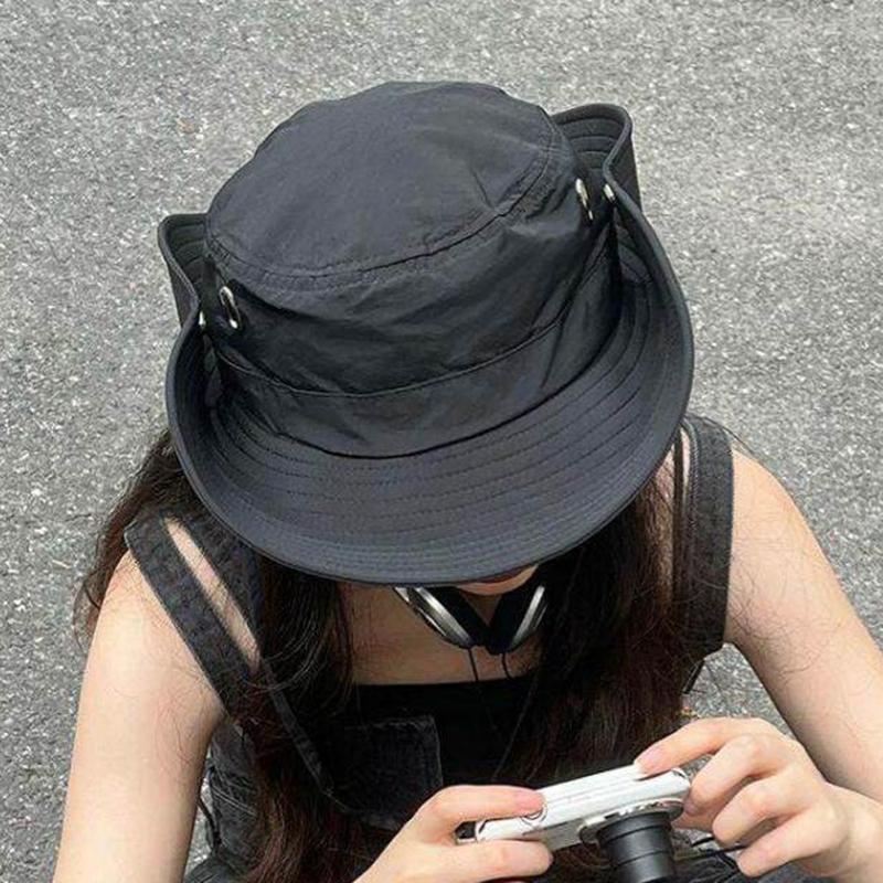 Quick Dry Wide Brim Bucket Hat for Men Women Cap Breathable Adjustable Chin Strap Outdoor Hiking Fishing Sun Hat