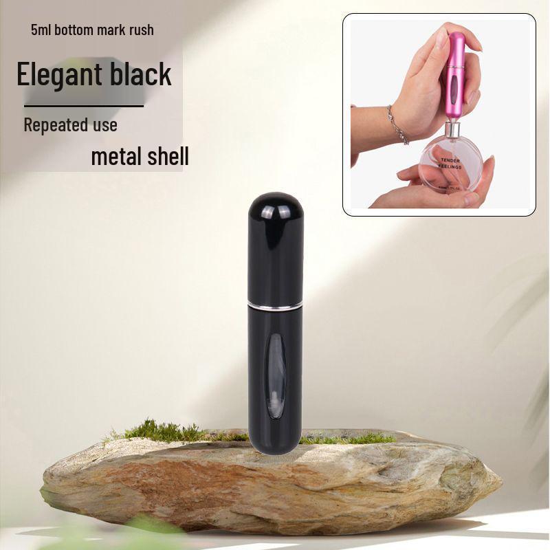Refillable Press-Type Perfume Atomizer: Portable, High-End, Hydrating, Recyclable, Rotating Transparent Design