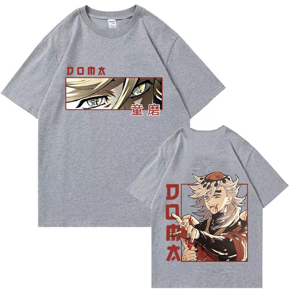 2025 Anime Demon Slayer Douma T-Shirts Man Women Summer Casual O-Neck Short Sleeve Shirts