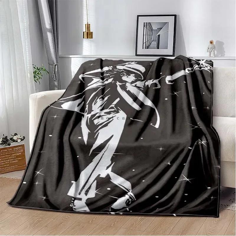 Custom Pop Music Michael J-Jackson Printed Flannel Blanket , Warm Soft Cozy Blanket Flannel Livingroom Home Decor Birthday Gi