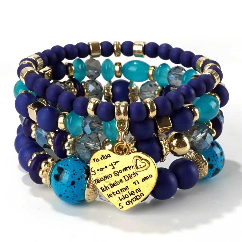 Bohemian bracelet creative tassel multi-layer beaded bracelet