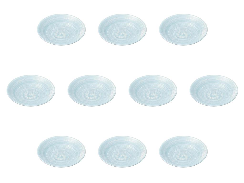 Set of 10 Wave Dance Ripple Plates x Small Plates Setomonohonpo 4.8 [14.5 2.9 cm]