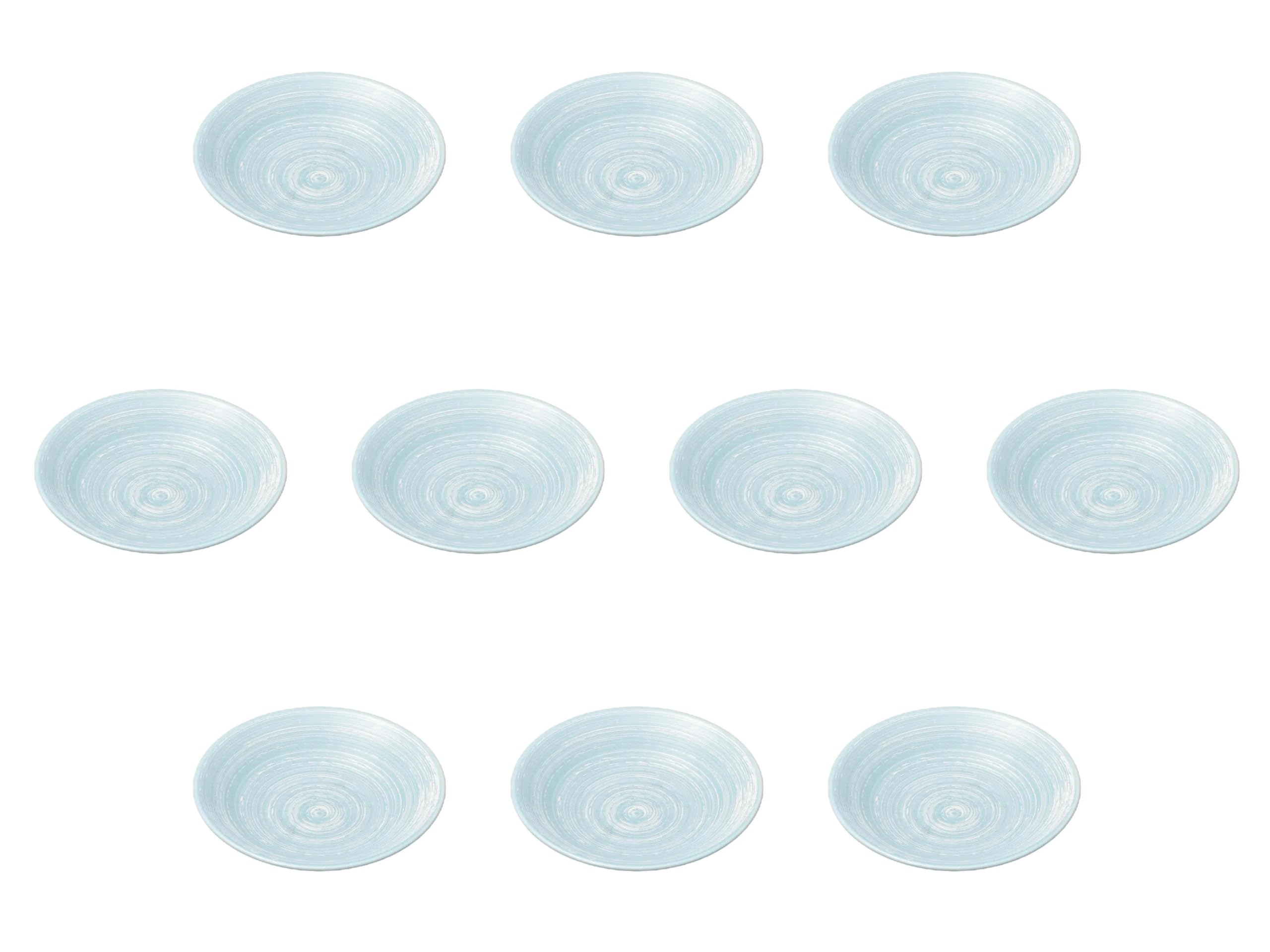 

Set of 10 Wave Dance Ripple Plates x Small Plates Setomonohonpo 4.8 [14.5 2.9 cm]