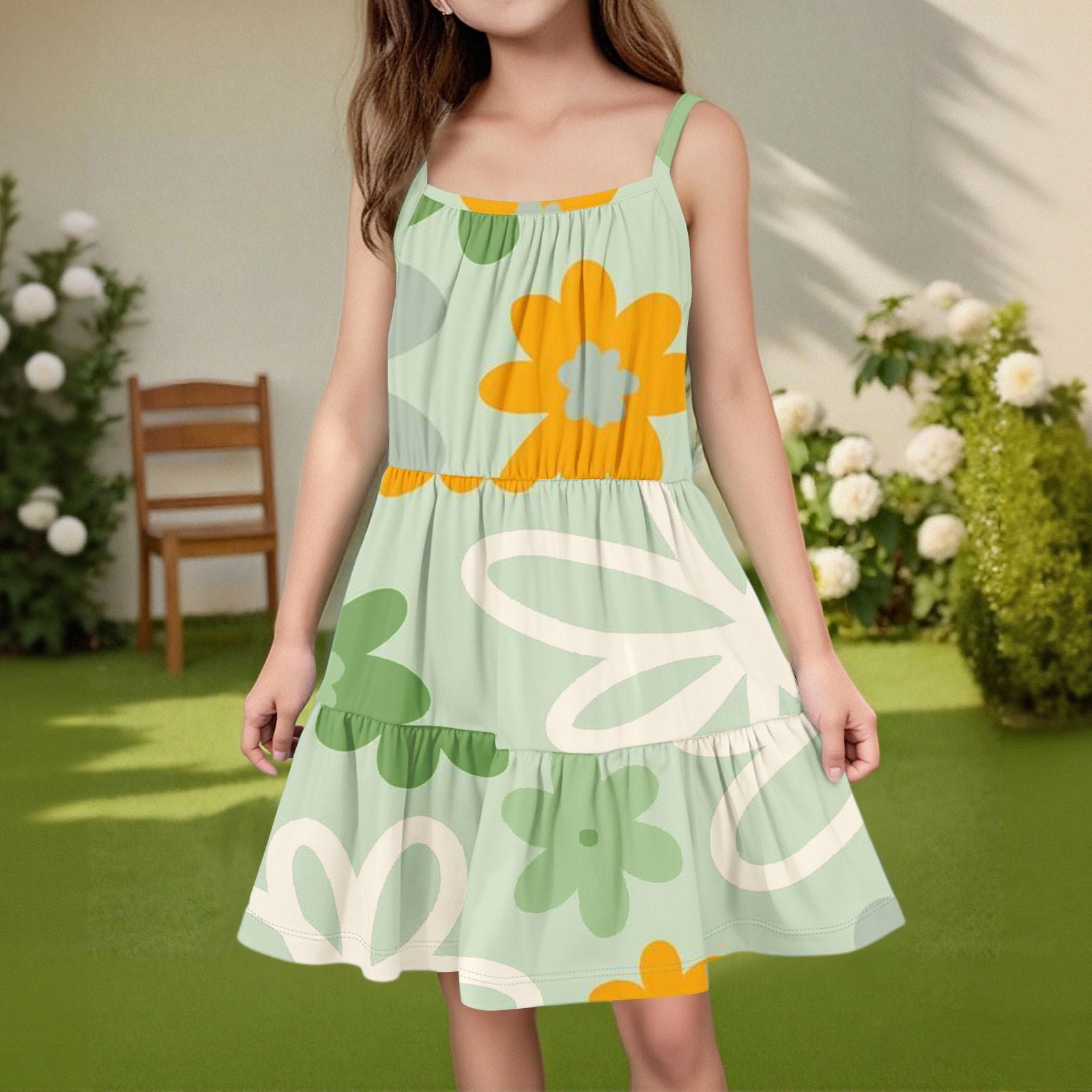 

Детское летнее повседневное модное платье без рукавов с круглым вырезом 160