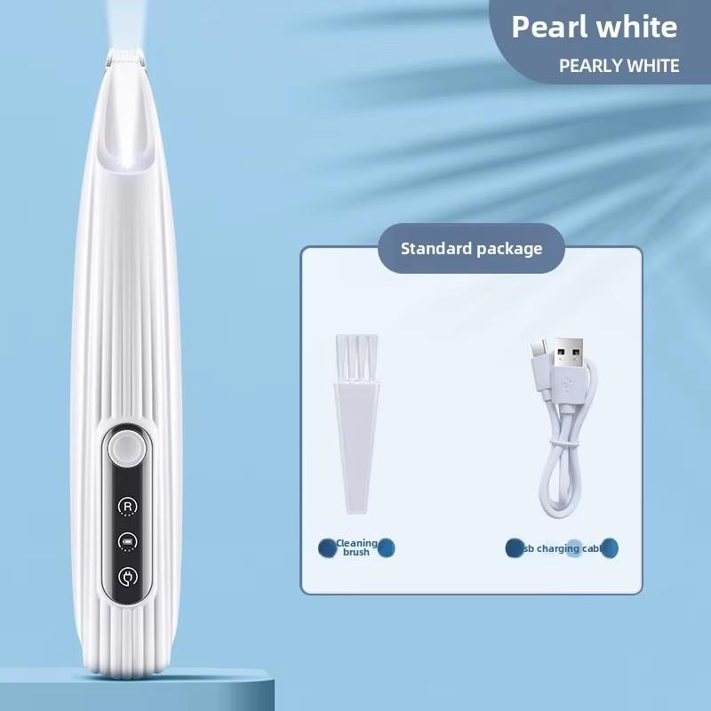 

Малошумная электрическая машинка для стрижки домашних животных - Водонепроницаемый светодиодный триммер для ухода за шерстью лап, морды, ушей и бедер собаки, кошки, перезаряжаемая конструкция белый