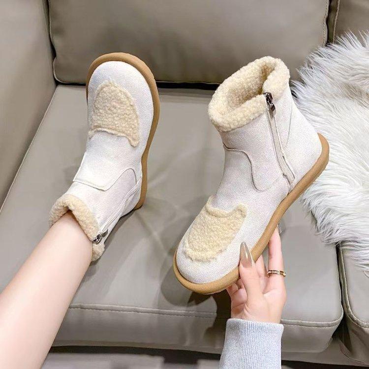 Neue Samt-Schneestiefel Winter wasserdicht und rutschfest dicksohlige Baumwollschuhe verdickt und warm