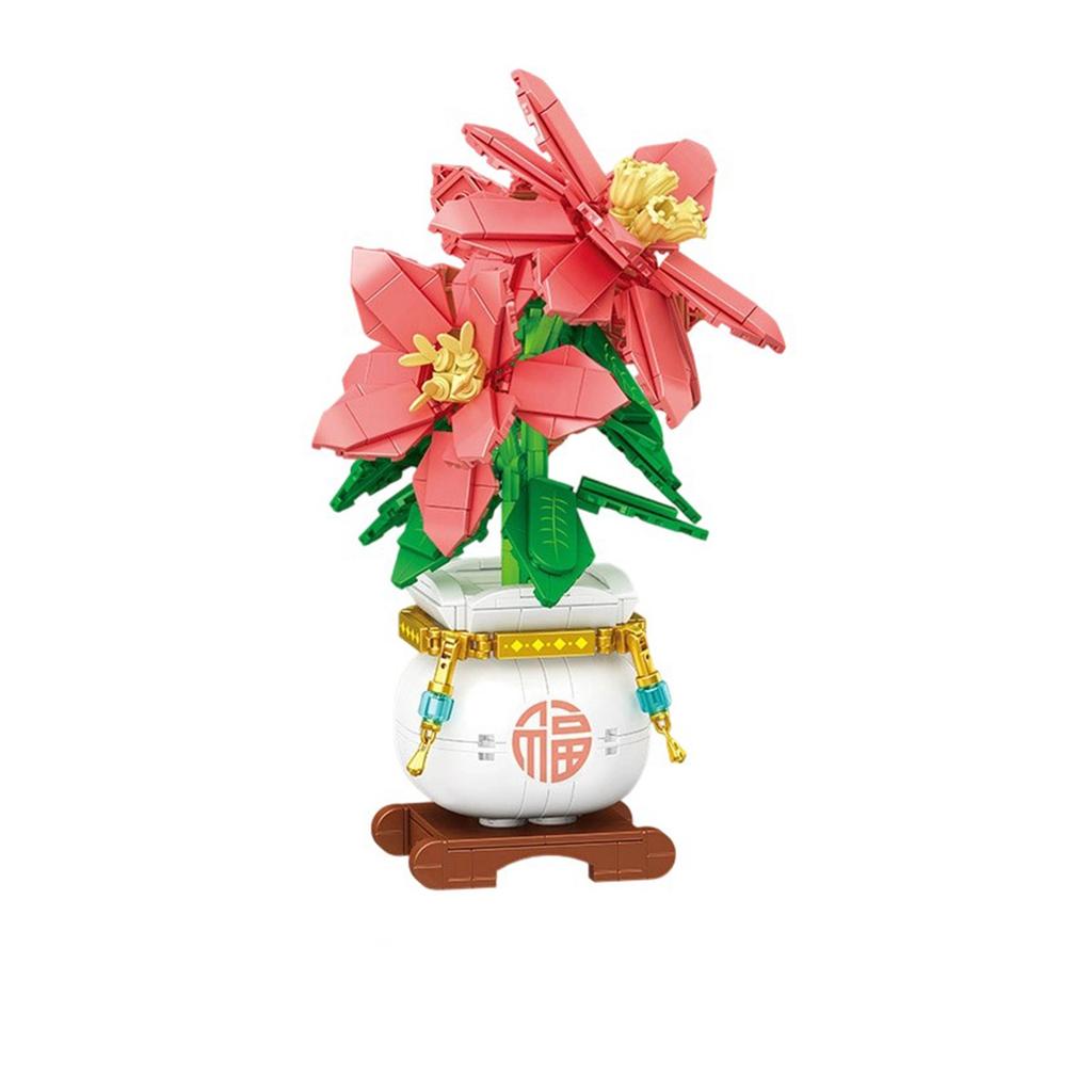 Orchid,and Chrysanthemum  Building Educational Assembly Toys Boys And Girls Everlasting Flower Ornaments Simulation Potted Model Gift