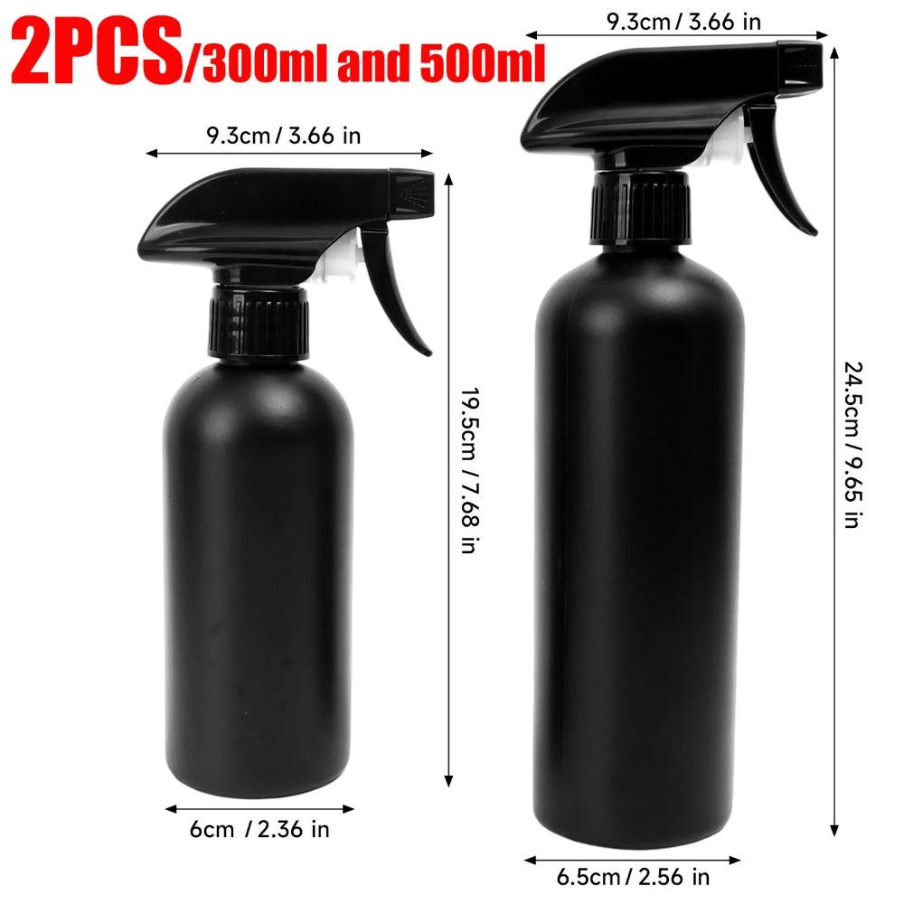 Refillable Black HDPE Mist Spray Bottle Portable Water Sprayer for Salon Barber Plant Care Household Cleaning and Gardening Use