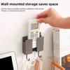 HdoorLink Wall Phone Holder Fixed Mounted Storage Bracket Box Multifunction Remote Control Mobile Phone 3M Paste Socket Hook Hanger
