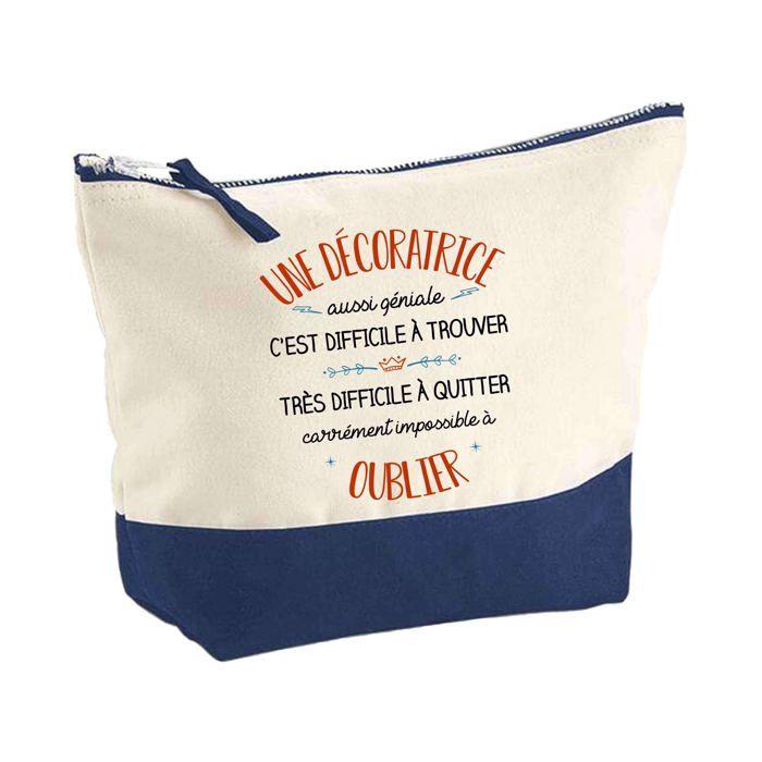 Trousse de maquillage - PLANETEE - Décoratrice aussi géniale - Grand format - Coton - Impression HD - Fabriquée en France