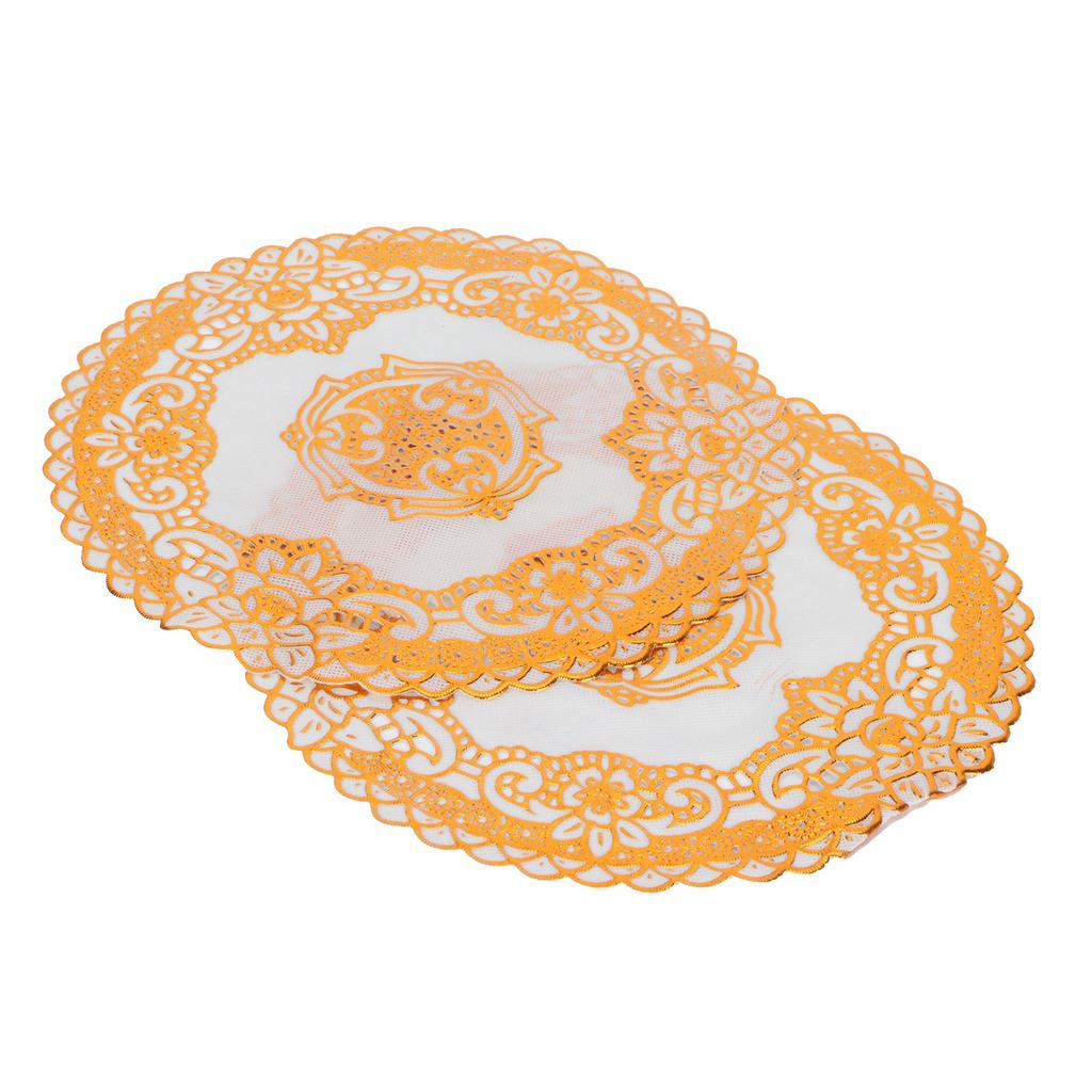 2 st 20x20 cm Bordstabletter Guld Placemats Kaffekoppsmattor Underlägg för Bröllopsfest TillbehörTyp 04