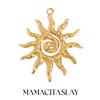MamacitaSlay Vintage Spiral Sun Gold Plated Charms for Jewelry Making Handmade Waterproof Stainless Steel Charm Pendant