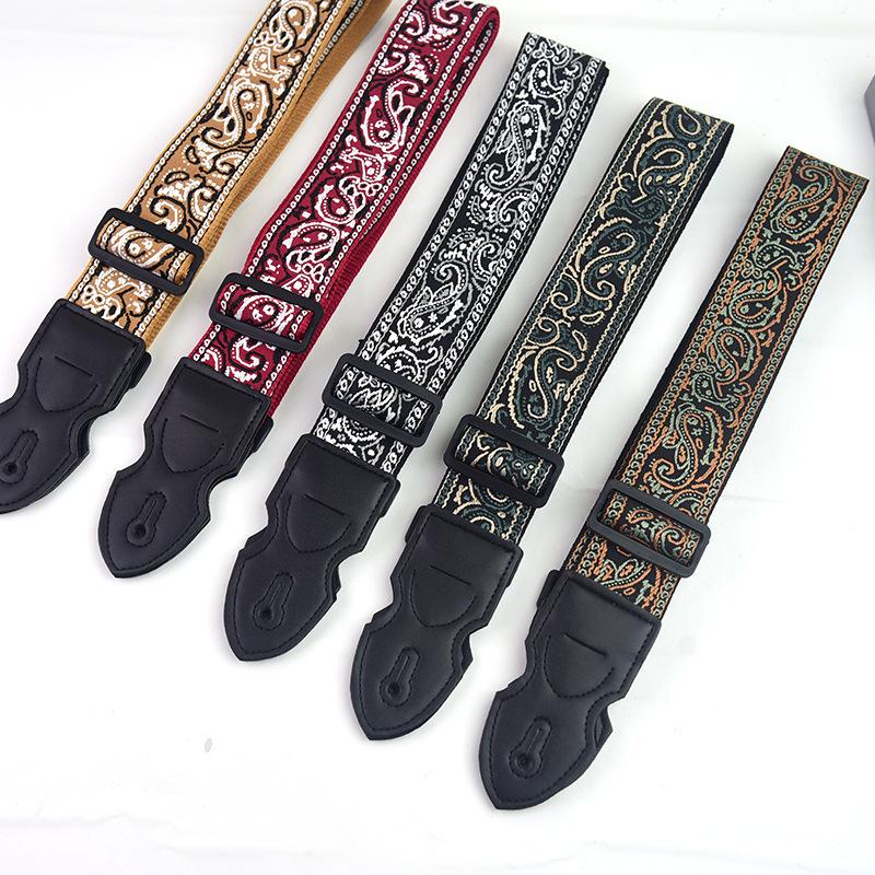 Premium Thickened Embroidered Guitar Strap for Acoustic & Electric Guitars - UK Design