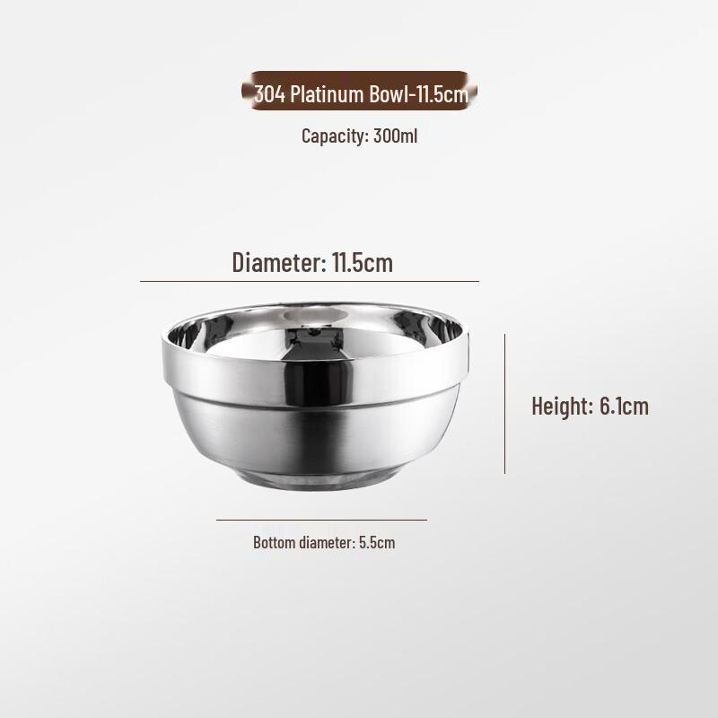 MOLUONA 304 Stainless Steel Double-Layer Insulated Bowl