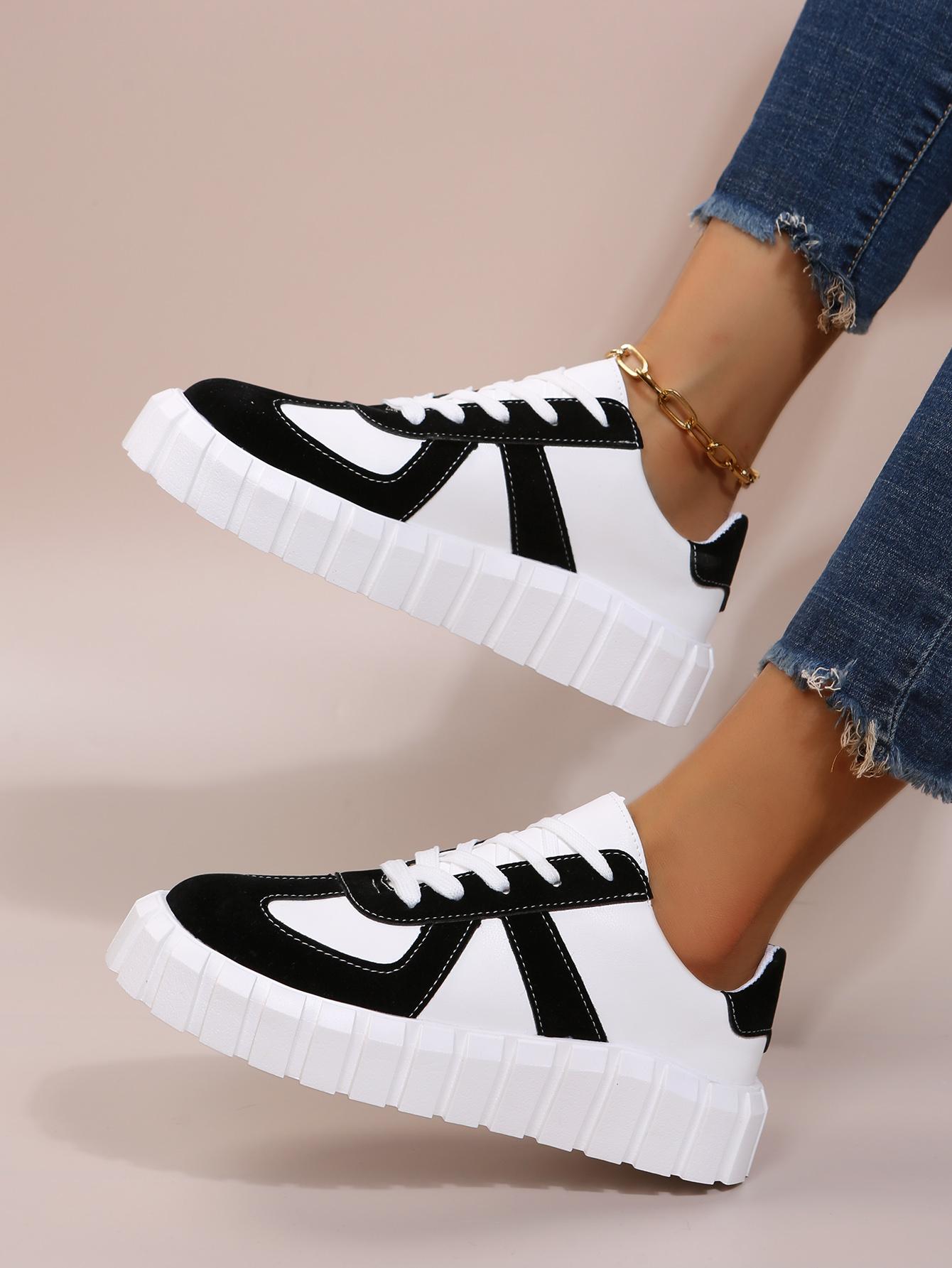 

2024 Новые летние женские кроссовки, модные цветные вулканизированные туфли, кроссовки со шнуровкой на перекрестной подошве, женские повседневные туфли на плоской платформе 43 чёрный