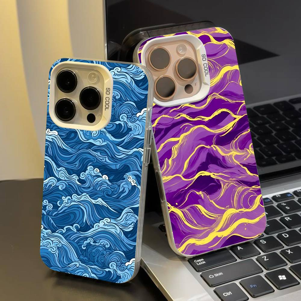 Interesting patterns phone case for iPhone 17 17Air 16 15 14 13 12 11 Pro Max Plus Colorful Silver