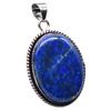 Lapis Lazuli Natural Gemstone Antique Silver Plated Pendant 2" J 1026