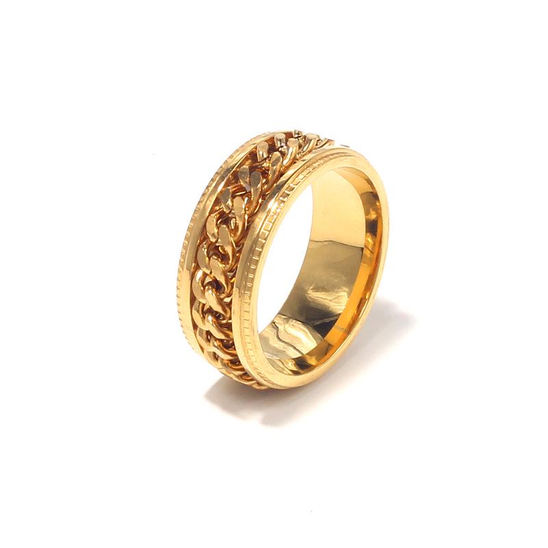 Herren Dominanter Drehbarer Edelstahl Kettenring - Trendiger, Nischen-, Anlaufbeständiger Titanschmuck