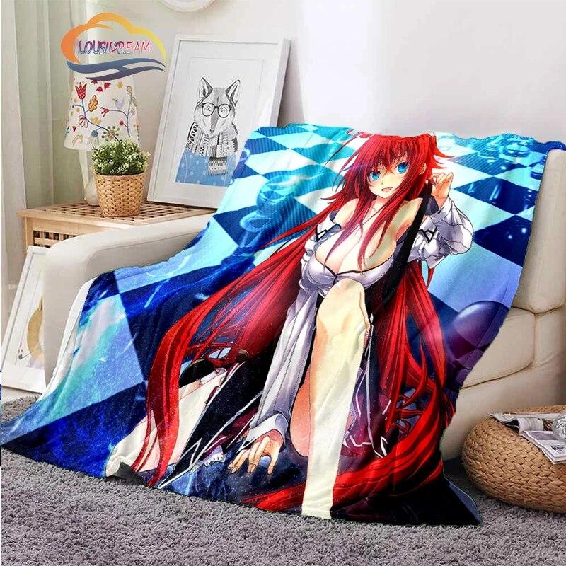 3D tištěná střední škola DxD plyšová deka Módní Flanel Fleece Sexy animace Dárek pro holčičku Sofa Nap Travel
